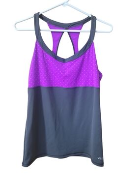 VSX Purple and Charcoal Racerback Workout Tank
